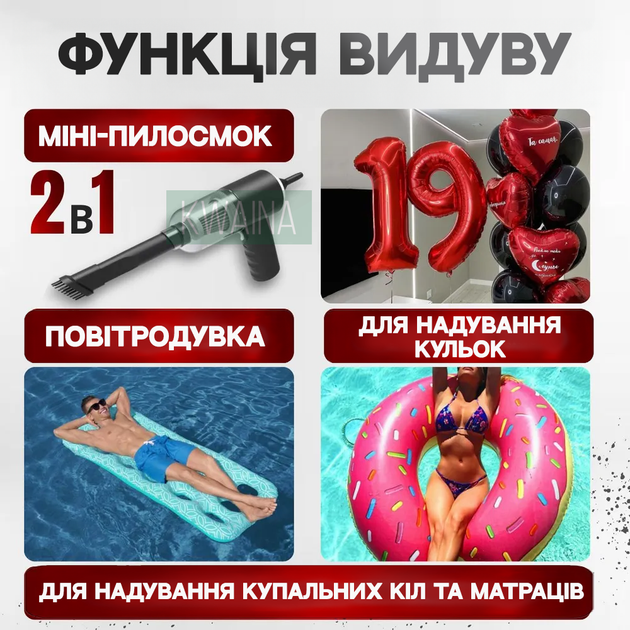 Автомобильный вакуумный беспроводной пылесос 3в1, вдув и выдув, многофункциональний, нера фильтр - Фото 6 Автомобильный вакуумный беспроводной пылесос 3в1, вдув и выдув, многофункциональний, нера фильтр - изображение 6