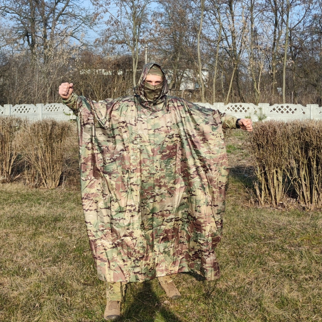 Маскувальний плащ дощовик (пончо) Signal Мультикам L/XL - зображення 11