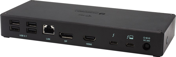 Stacja dokująca i-Tec Thunderbolt 3 - Thunderbolt 3, USB 3.1 x4, USB 3.1 Gen2, USB - C, HDMI, DisplayPort, RJ-45,  SD, 3.5 mm Black (TB3TRIPLEDOCKPD) - obraz 2