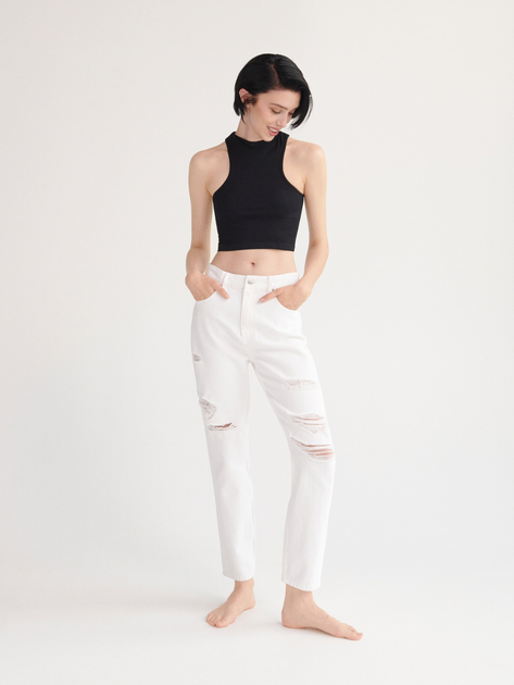 Джинсы Regular Fit женские Reserved 3415T-00J 42 Белые (5905328120636) 
