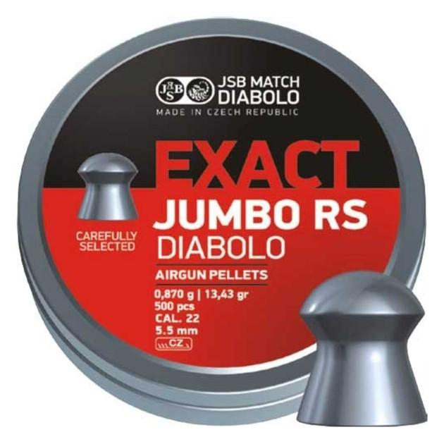 Пули свинцовые JSB Exact Jumbo RS 5,52 мм 0,87 г 500 шт - изображение 1