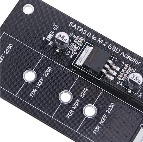 Адаптер SATA III - > M.2 SSD NGFF KEY-B переходник Черный - Фото 3 Адаптер SATA III - > M.2 SSD NGFF KEY-B переходник Черный - изображение 3