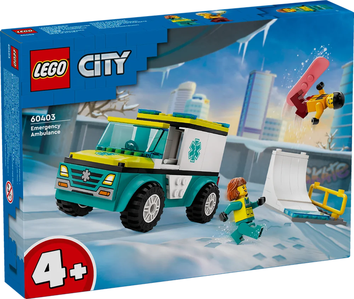 Конструктор Лего Сіті Швидка допомога та сноубордист Lego City 60403 - зображення 8