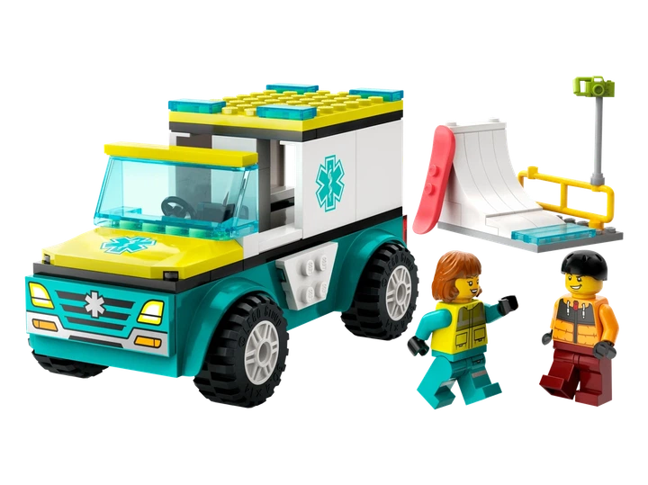 Конструктор Лего Сіті Швидка допомога та сноубордист Lego City 60403 - зображення 9
