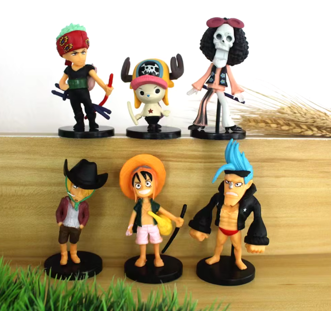 Фигурки игровые аниме Ван Пис One Piece Set 6 шт на подставке ПВХ