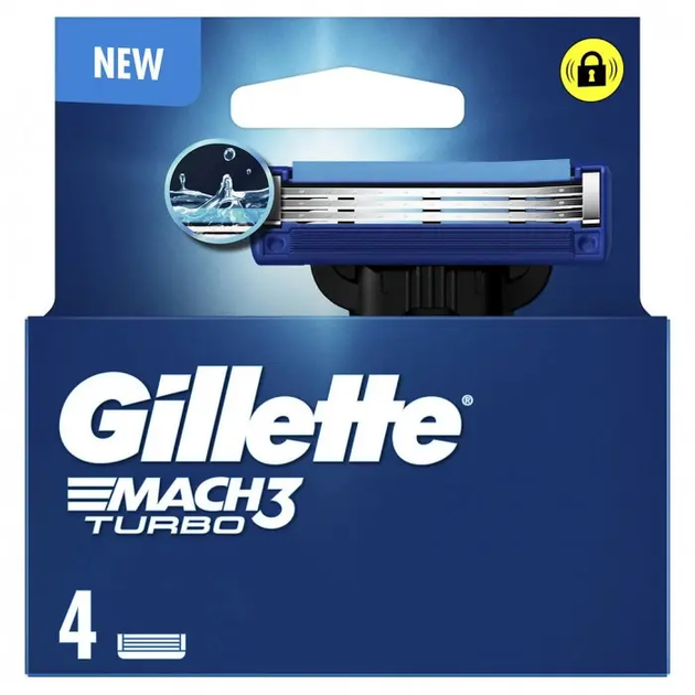 Сменные кассеты для бритья Gillette Mach3 Turbo, 4 шт - Фото 1 Сменные кассеты для бритья Gillette Mach3 Turbo, 4 шт - изображение 1