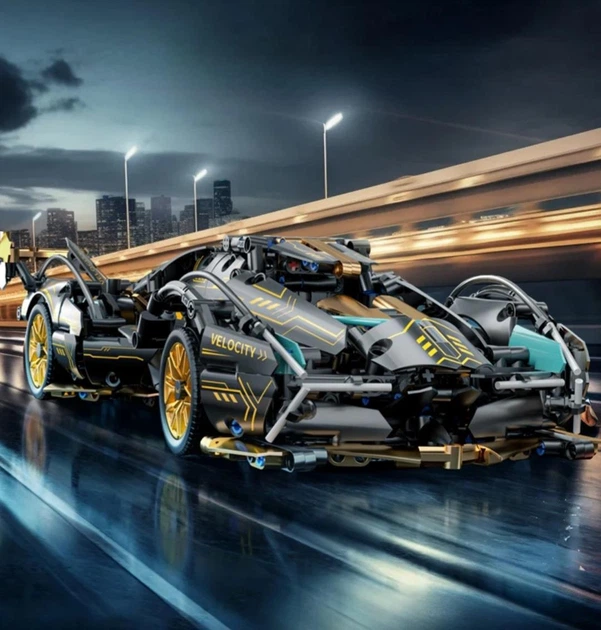 Конструктор Technic Super car V12 чёрная 1280 деталей – игрушки с