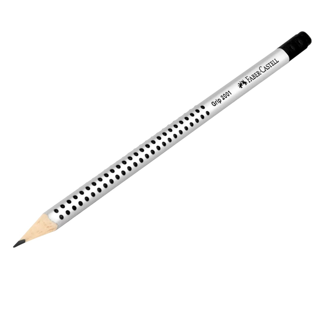 Набір графітових олівців Faber-Castell Grip 2001 HB з гумкою Сірих 12 шт (4005401083832) - зображення 1