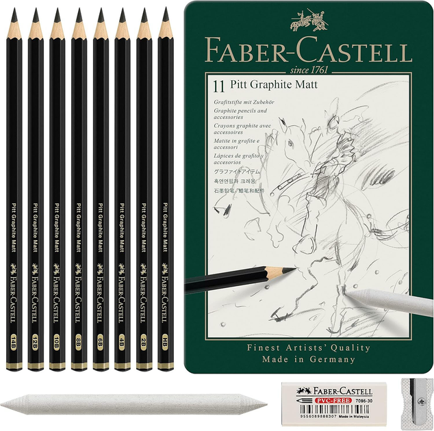 Zestaw ołówków grafitowych Faber-Castell Pitt Graphite Matt 8 szt (4005401152200) - obraz 1