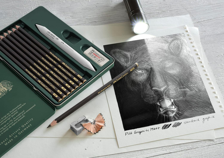 Набір графітових олівців Faber-Castell Pitt Graphite Matt 6 шт (4005401152071) - зображення 4