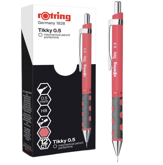 Набір автоматичних олівців Rotring Tikky HB 0.5 мм Рожевих 12 шт (23026981890639) - зображення 1