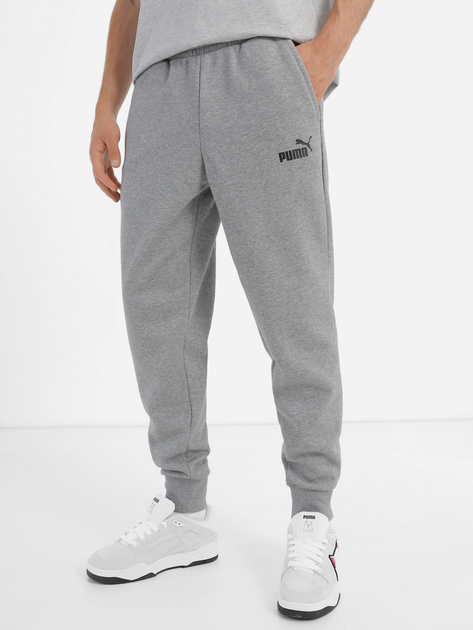 Spodnie dresowe męskie ocieplane Puma Ess Logo Pants Fl Cl 586714-03 XS Szare (4063697309333) - obraz 1