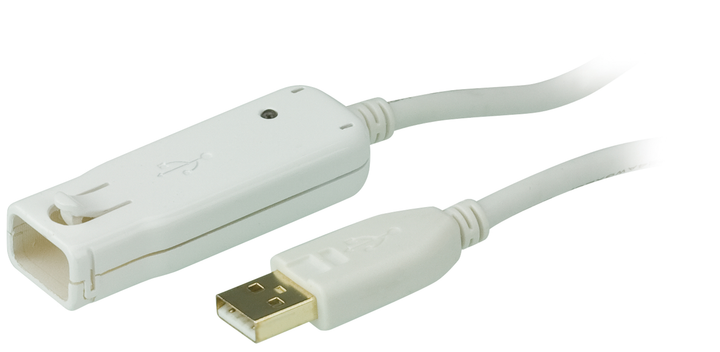 Przedłużacz ATEN UE2120 AM-AF USB 2.0 12 m z gniazdem do 60 m White (4710423775459) - obraz 1