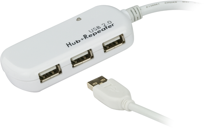 Hub USB-A 4-w-1 ATEN UE2120H 4xUSB 2.0 12 m White - obraz 1