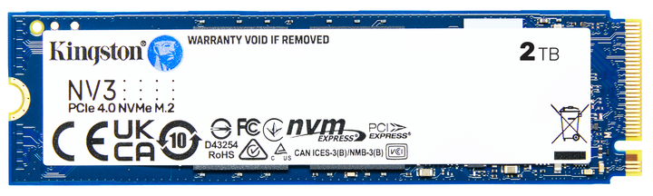 Dysk SSD Kingston NV3 2TB M.2 2280 NVMe PCIe 4.0 x4 3D NAND (SNV3S/2000G) - obraz 1