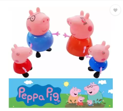 Набір фігурок Свинка Пеппа. Ігрові фігурки Peppa Pig 4 шт. Порося Джордж, Папа Свин, Мама Свинка (II) 26291 - зображення 4