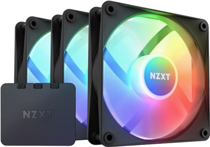 Набір вентиляторів NZXT F120 RGB Core Triple Pack & Controller Black (RF-C12TF-B1) - зображення 1