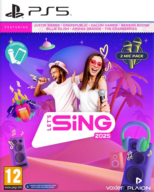 Гра PS5 Let's Sing 2025 + 2 мікрофона (Blu-ray диск) (4020628582104) - зображення 1