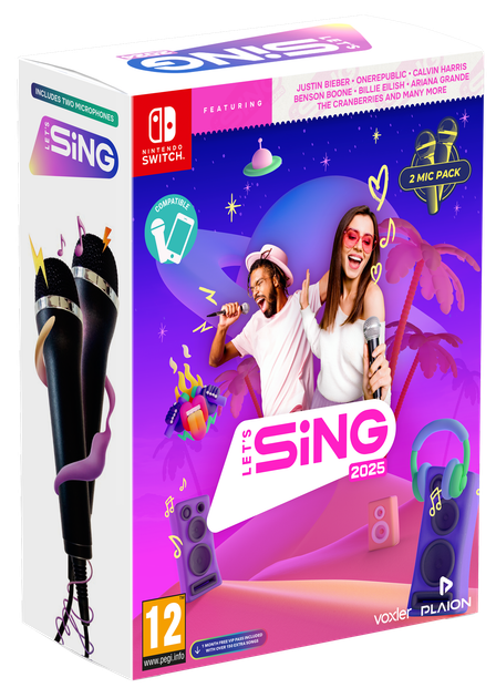 Гра Nintendo Switch Let's Sing 2025 + 2 мікрофона (Картридж) (4020628582043) - зображення 2