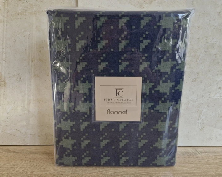 Турецкое постельное белье First Choice фланель Sadora navy blue евро - изображение 5