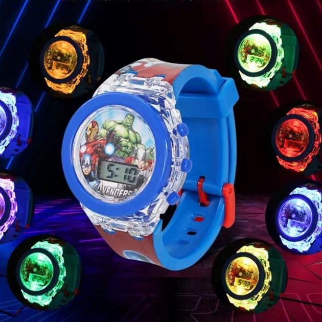 Детские электронные часы с подсветкой Spider Man Light Watch - Человек Паук (00266) - изображение 4