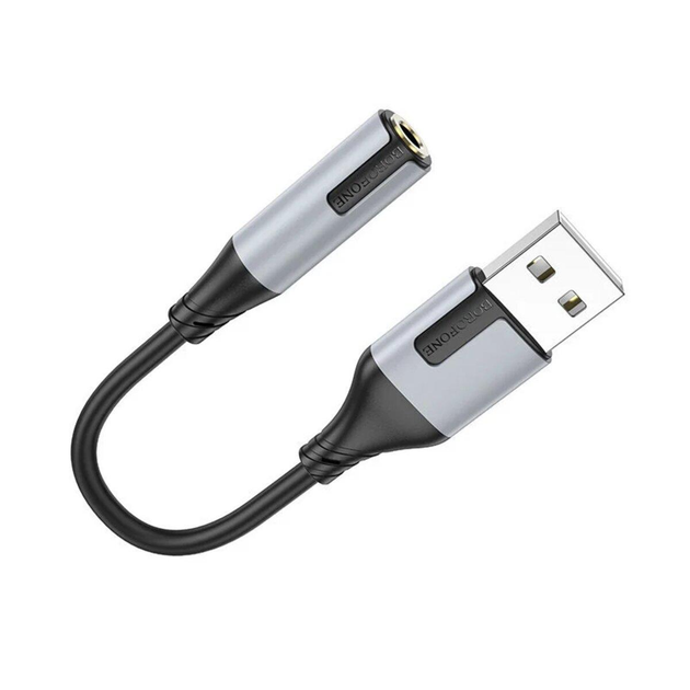 Внешняя звуковая карта BOROFONE Creator external sound card USB to mini-jack 3.5mm (0.15m, USB, DAC). Black - изображение 2
