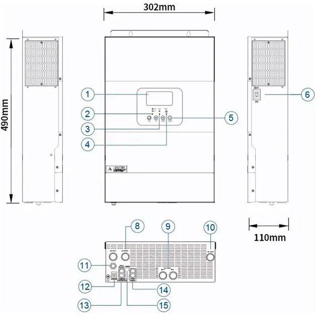 Гибридный солнечный инвертор Daxtromn SC-HFK-5500-48 + аккумулятор Dipower LiFePO4 (2V | 100AH | 5120Wh) [113639] - изображение 8
