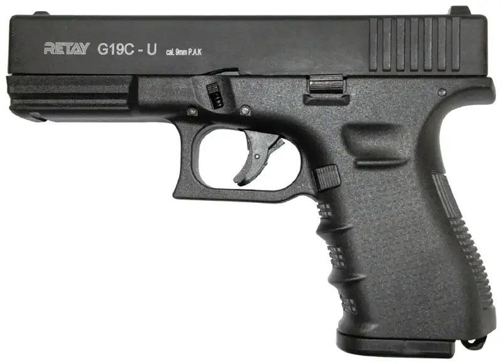 Пістолет стартовий Retay G 19C 14-зарядний кал. 9мм. Колір - black. + 50 патронів - зображення 2