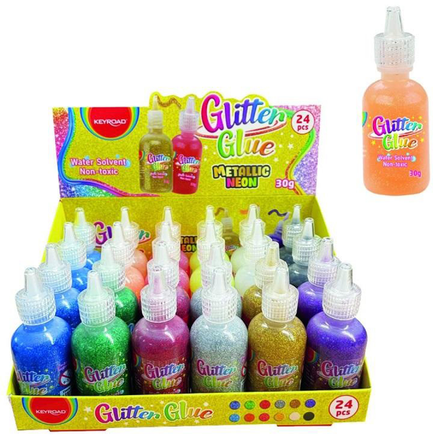 Набір рідкого клею Keyroad Glitter Glue 30 г 24 шт (6941288735205) - зображення 1