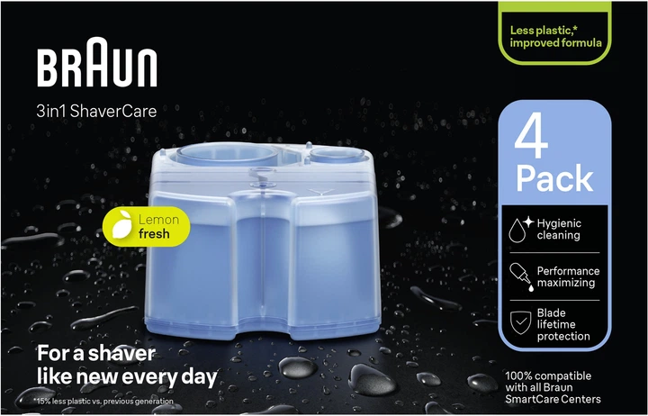 Картридж с жидкостью для очистки бритвенных систем Braun Clean Charge Lemon Fresh 4шт (8006540985199) - изображение 2