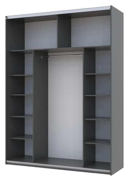 Шкаф купе Doros G-Caiser Графит 2 Зеркала 180х60х240 (42005012) - изображение 2