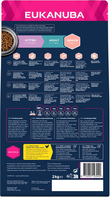Sucha karma dla kota Eukanuba Senior Top Condition 7+ chicken 2 kg (8710255123240) - obraz 2