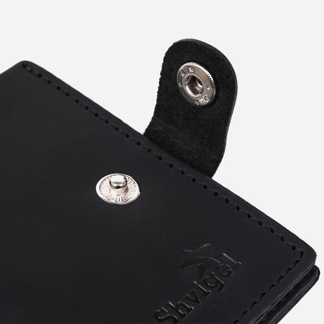 Мужское портмоне кожаное Shvigel leather-16474 Черное - изображение 5