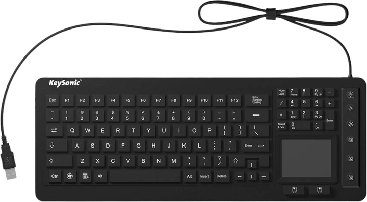 Klawiatura przewodowa Keysonic KSK-6231 w/ Touchpad Black (4250078188766) - obraz 1