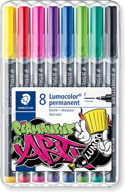 Набір різнокольорових маркерів Staedtler Lumocolor Art F водостійкі 8 шт (4007817078242) - зображення 1