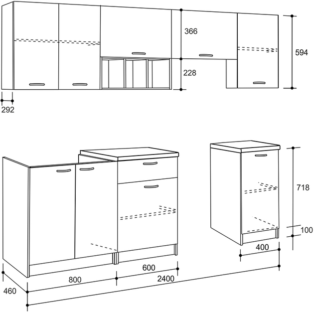 Кухня Roko Моніка 240х200х60 см under the order Дуб Сонома + Стільниця (20200046713) - зображення 2