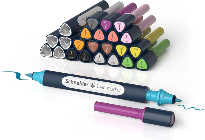Набір заправок Schneider Paint-It Twinmarker 27 шт + 2 насадки (4004675162618) - зображення 3