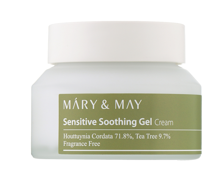 Заспокійливий гель-крем для чутливої шкіри MARY&MAY Sensitive Soothing Gel Cream, 70 мл - Фото 1 Заспокійливий гель-крем для чутливої шкіри MARY&MAY Sensitive Soothing Gel Cream, 70 мл - зображення 1