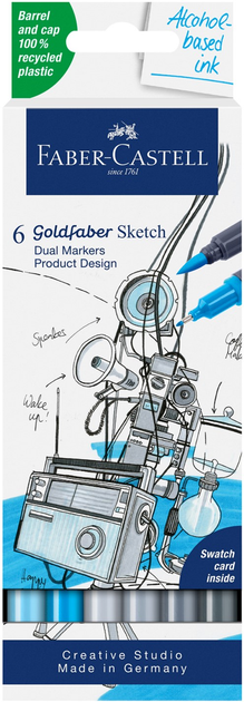 Набір двосторонніх маркерів Faber-Castell Goldfaber Sketch Design 6 шт (4005401648062) - зображення 1