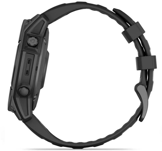 Смарт-годинник Garmin Fenix E 47mm Slate grey steel with Black silicone band (010-03025-01) - зображення 4