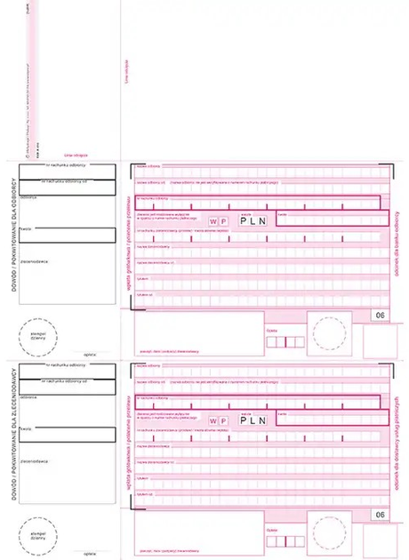 Formularze do nadruku Michalczyk i Prokop 2-odcinkowe Polecenie przelewu wpłata gotówkowa F-111-2 A4 100 arkuszy (5906858003468) - obraz 2