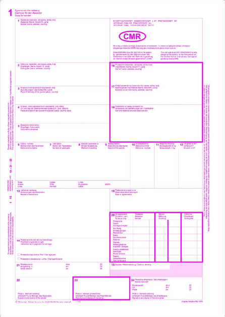 Formularze do nadruku Michalczyk i Prokop CMR Międzynarodowy list przewozowy 800-1 A4 80 arkuszy (5906858002997) - obraz 2