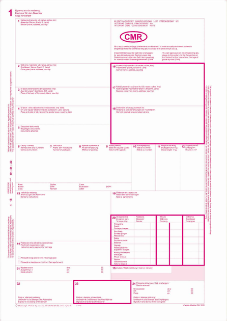 Formularze do nadruku Michalczyk i Prokop CMR Międzynarodowy list przewozowy 800-3N A4 84 arkuszy (5906858010213) - obraz 2