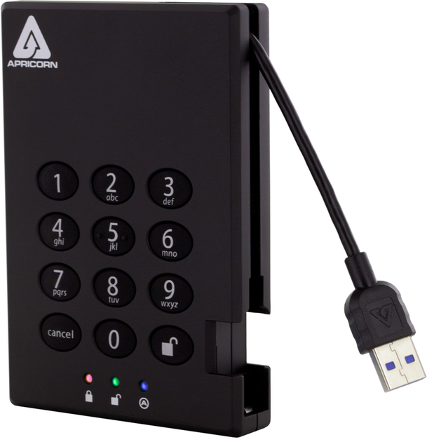 Жорсткий диск Aegis Padlock 3.0 2TB Black (A25-3PL256-2000) - зображення 1