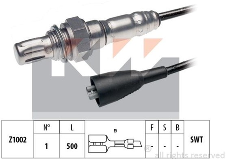 Лямбда-зонд KW (аналог EPS 1.997.047/Facet 10.7047) (497047) - изображение 1