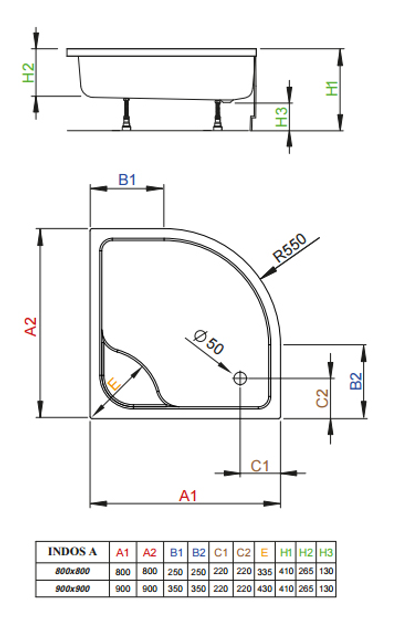 Душевой поддон RADAWAY INDOS A SIA9090-01 - изображение 3