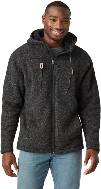 Куртка-шерпа демісезонна Free Country Hooded Sherpa Lined Sweater Fleece Jacket Color: Black Heather M - изображение 1