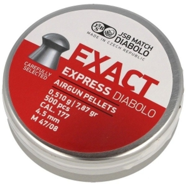 Кулі JSB Diabolo Exact Express, 4,52 мм 0,510 гр, 500 шт - зображення 1