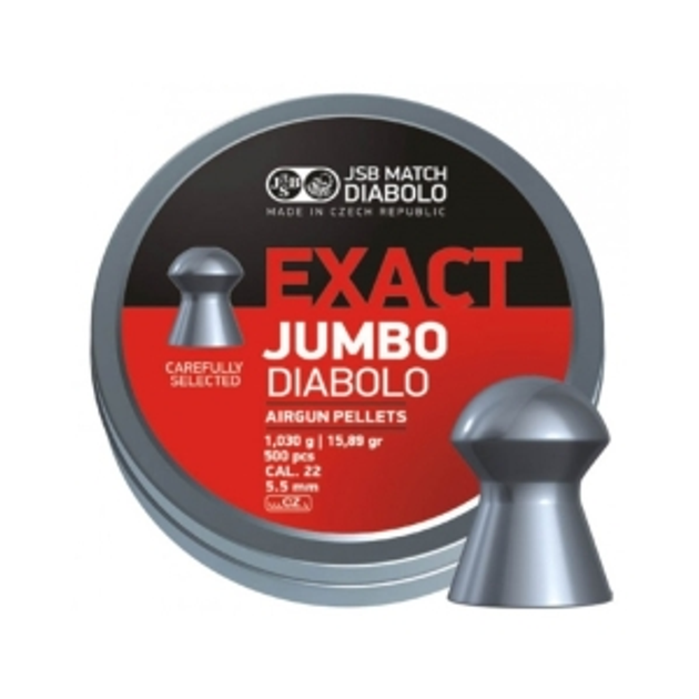 Пули JSB Exact Jumbo, 5,5 мм, 1,03 г 500 шт - изображение 1