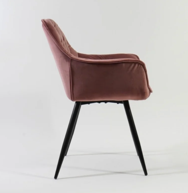 Крісло м'яке зі спинкою Signal Cherry Velvet Bluvel 52 (Пудра, вельвет) - Фото 3 Крісло м'яке зі спинкою Signal Cherry Velvet Bluvel 52 (Пудра, вельвет) - зображення 3